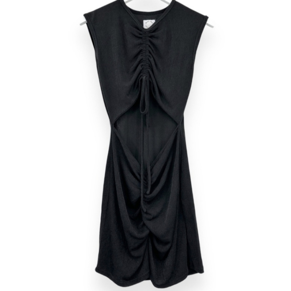 With Jean Black Roxy Ruched Dress XL - Picture 3 of 8